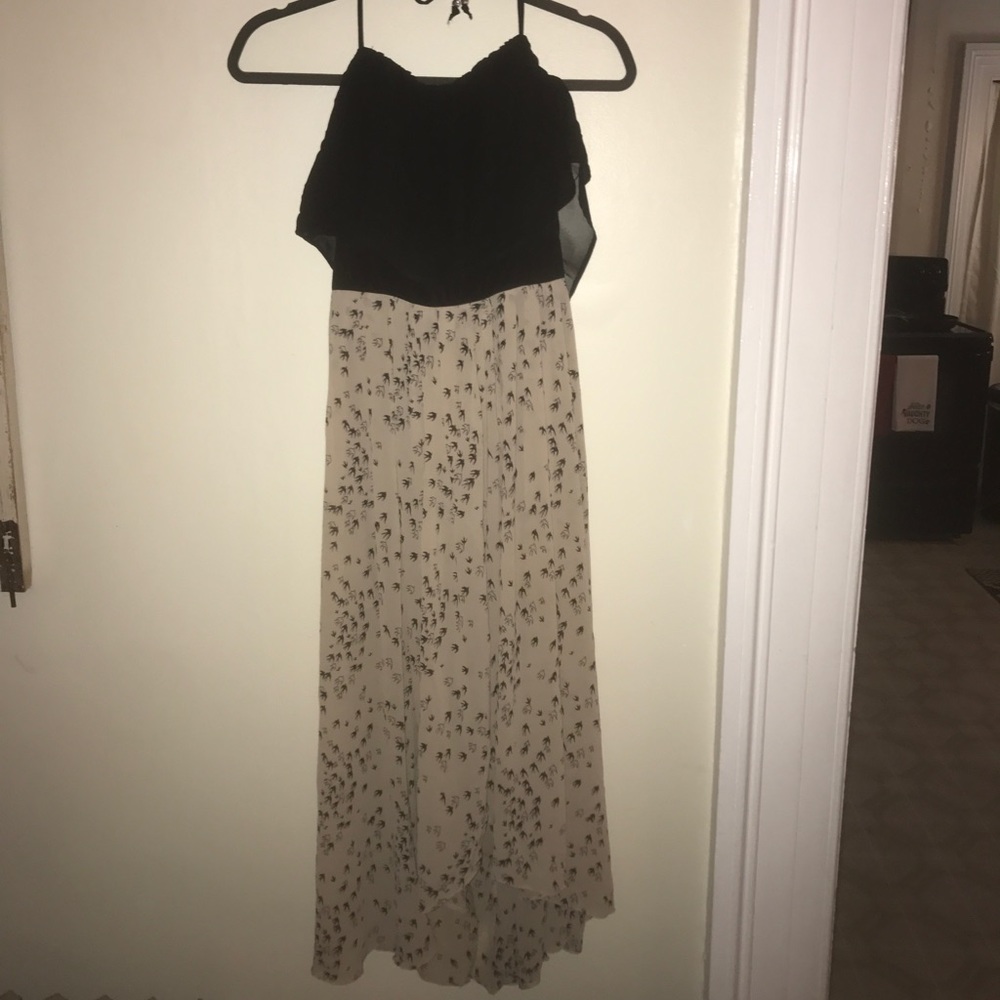 Bird high-low dress
